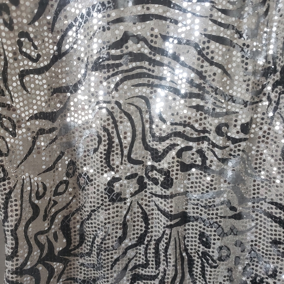 A3 Design Silver Animal Print Bodycon Dress Size Small - Picture 3 of 10